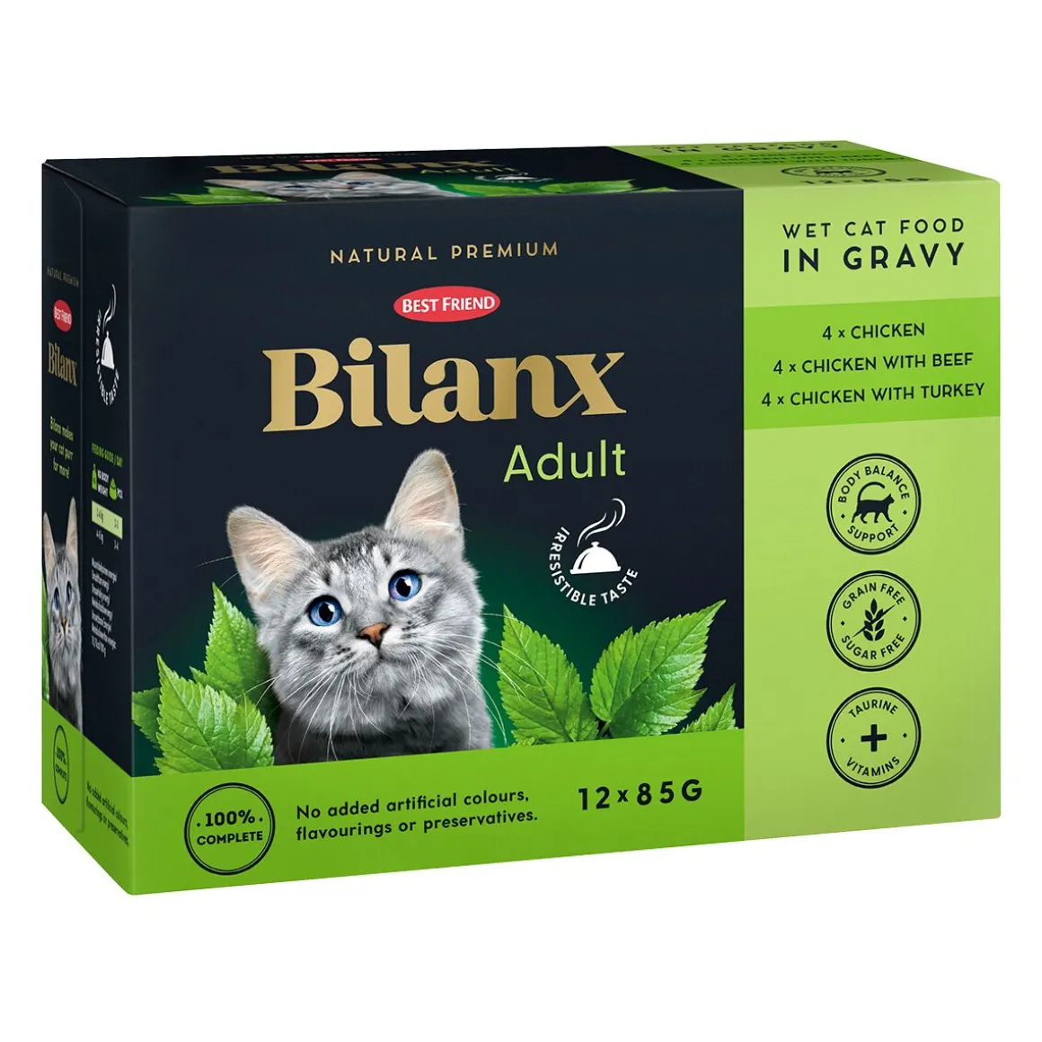 Best Friend Bilanx Adult kana, nauta & kalkkuna 12 x 85 g