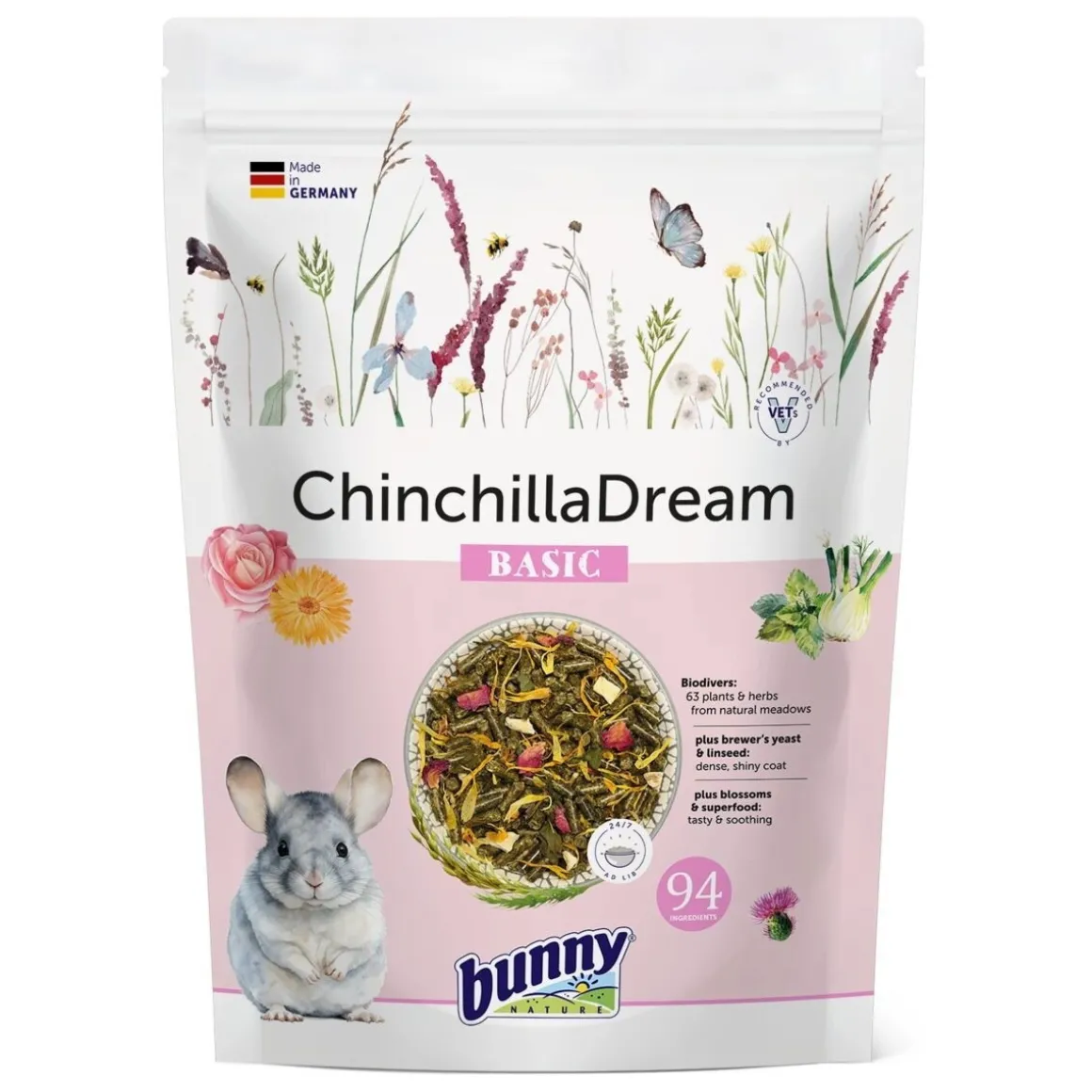 Chinchillan ruoka Bunny Basic 1,2 kg