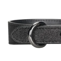 Collar of Sweden kapea solkipanta, musta glitter