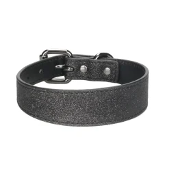 Collar of Sweden kapea solkipanta, musta glitter