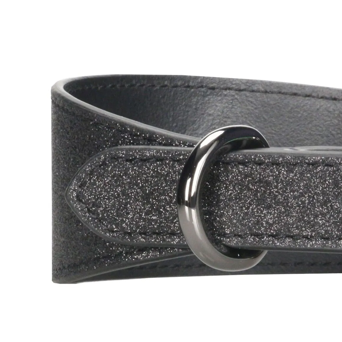 Collar of Sweden leveä solkipanta, musta glitter