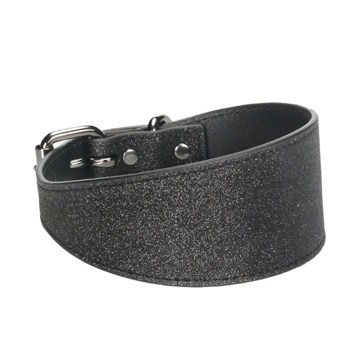 Collar of Sweden leveä solkipanta, musta glitter