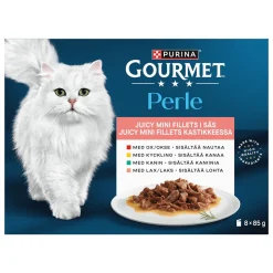 Gourmet Mini Fillets Lihaa ja kalaa kastikkeessa 8 x 85 g