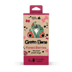 Green Bone poop bag Forest berries