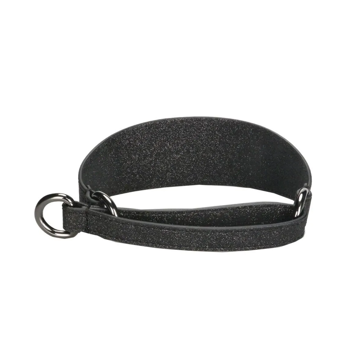Leveä martingaalipanta Collar of Sweden, musta glitter