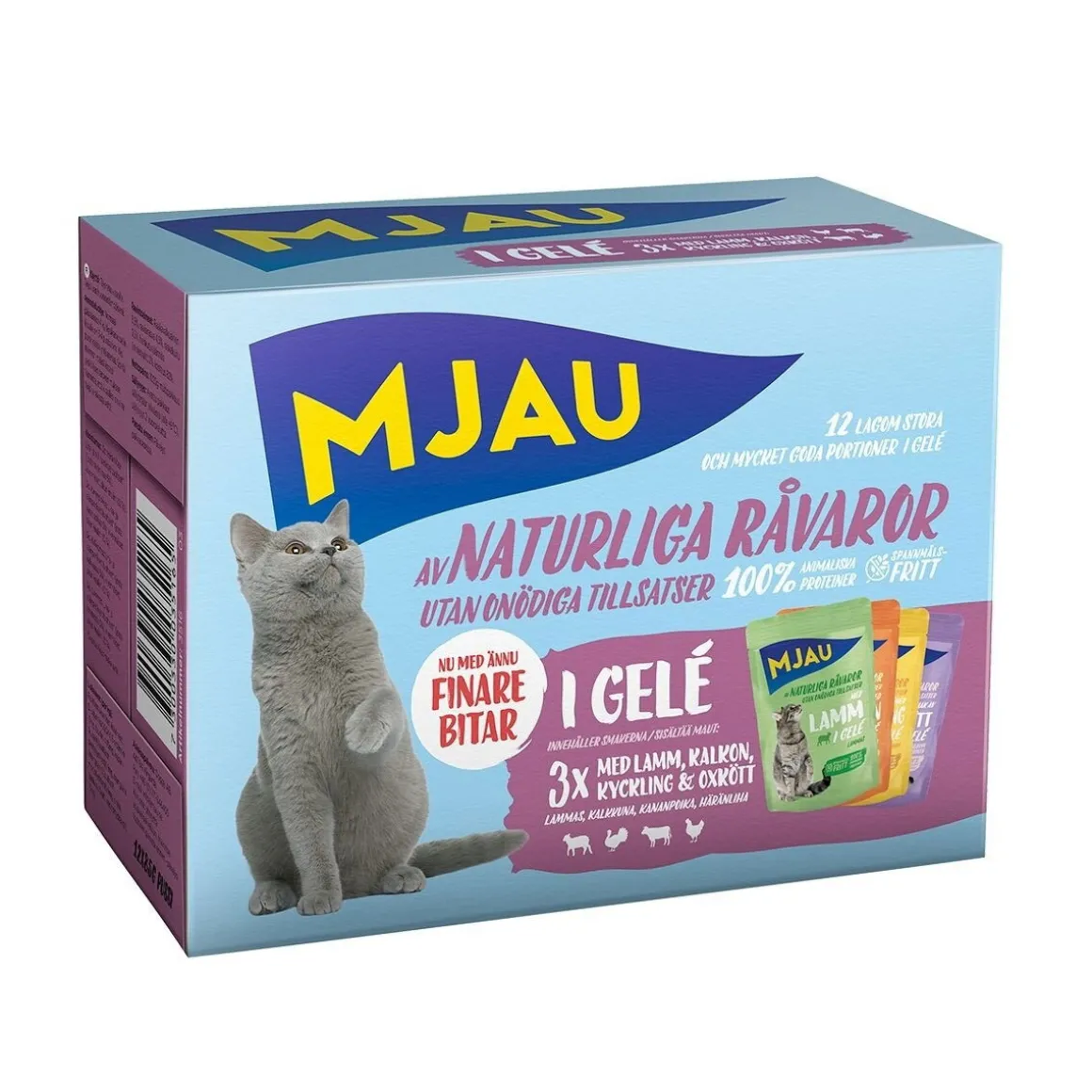 Mjau Multipack lihaa hyytelössä 12 x 85 g