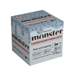 Monster Cat Adult Panna Catta Chicken & Salmon 2 x 80 g