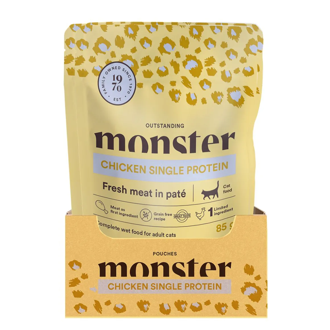 Monster Cat Pouch Adult Chicken 16 x 85 g