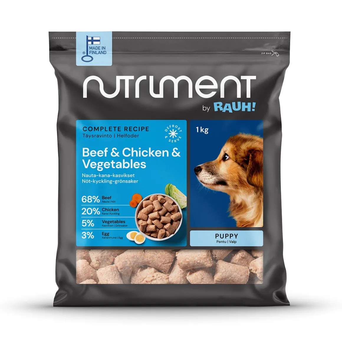 Nutriment by RAUH! Nauta-kana-kasvispullat pennuille 1 kg