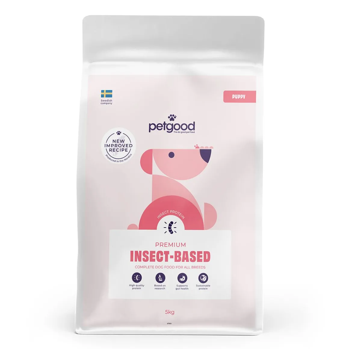 Petgood hyönteispohjainen premiumruoka pennulle