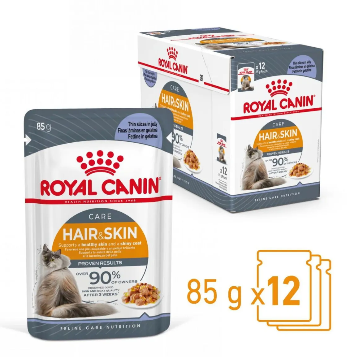 Royal Canin Hair & Skin Care Jelly 85g, 48-pack