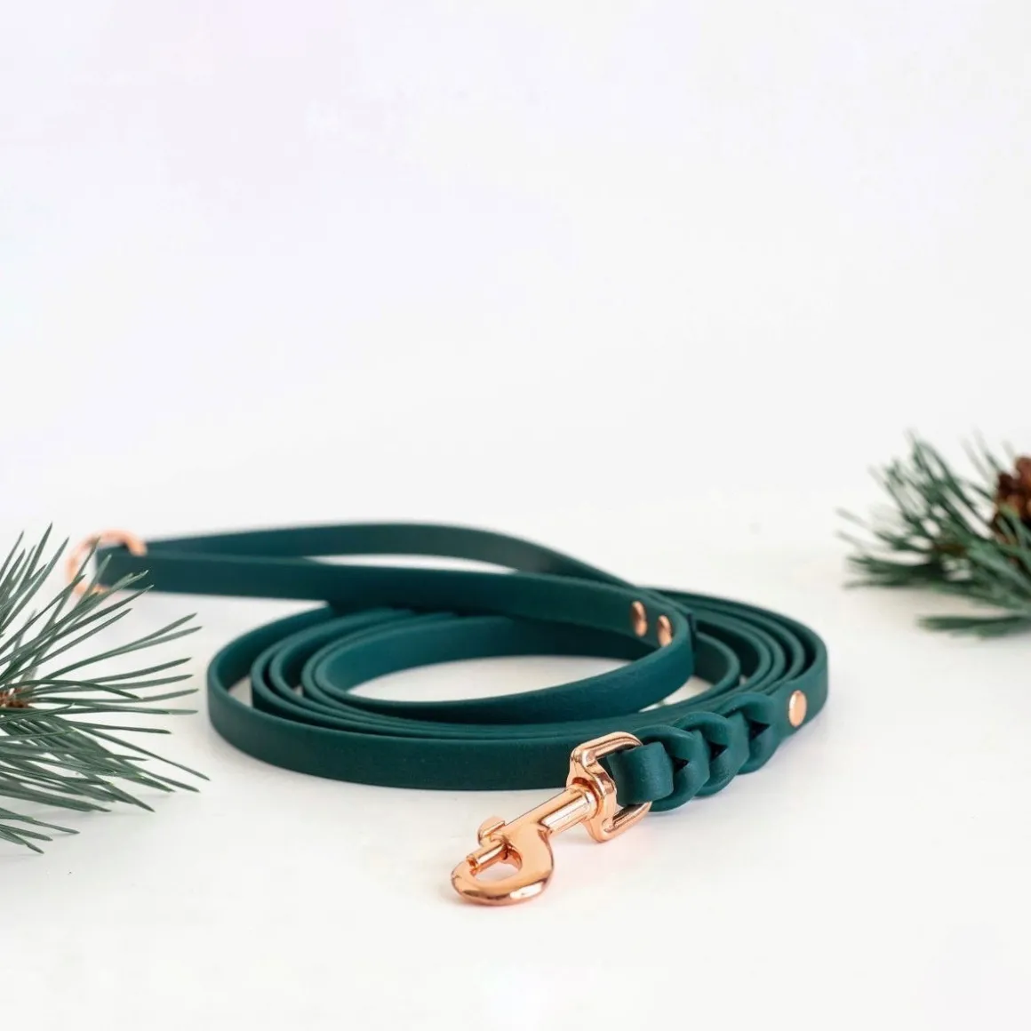 Tyylivoitto Braid hihna, smaragdi/ruusukulta
