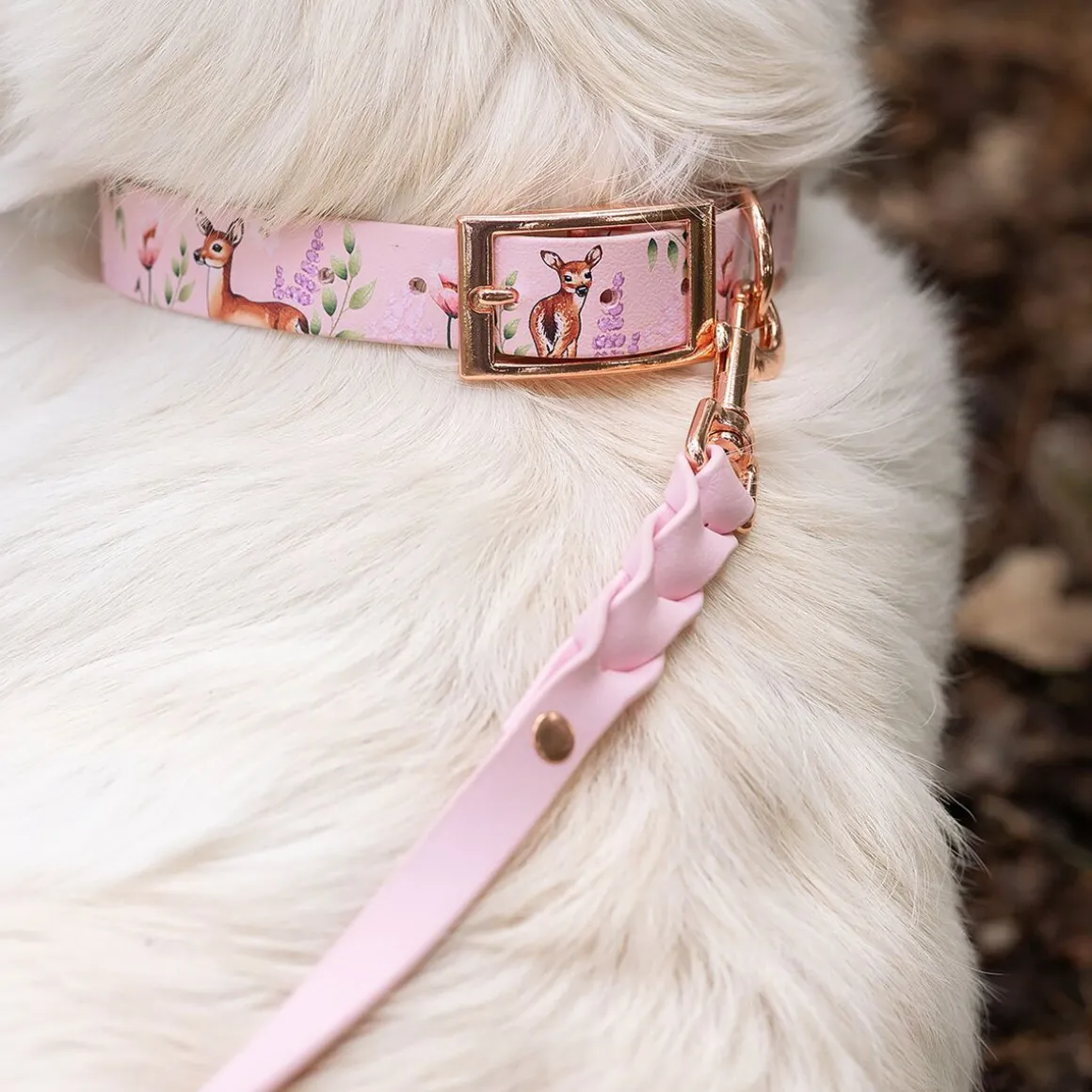 Tyylivoitto Braid talutin, baby pink/ruusukulta