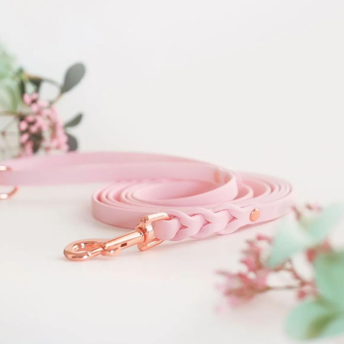 Tyylivoitto Braid talutin, baby pink/ruusukulta