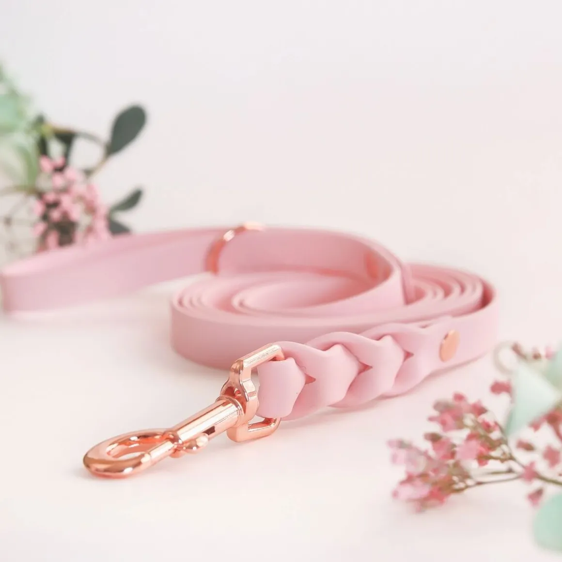 Tyylivoitto Braid talutin, baby pink/ruusukulta