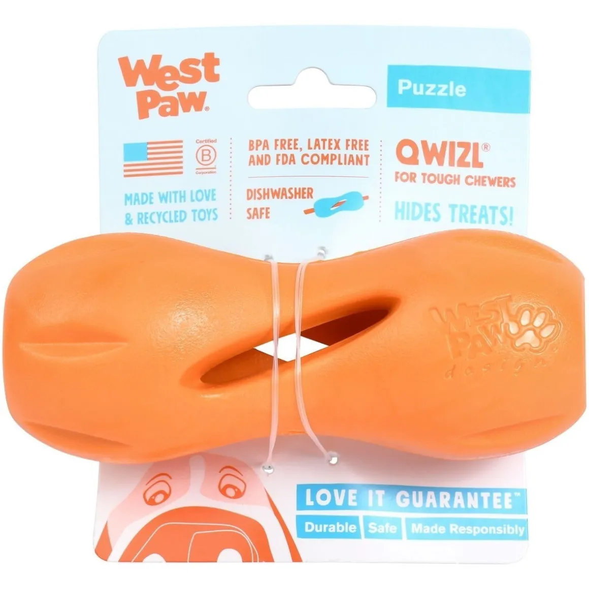 West Paw Qwizl aktivointilelu oranssi